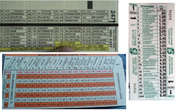 Turnpike Tickets 101qs
