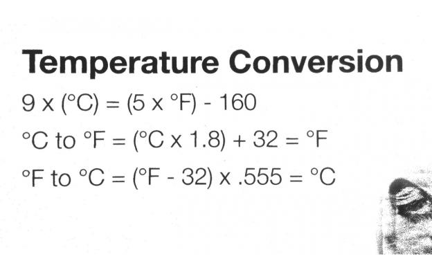 formula for temperature conversion from f to c